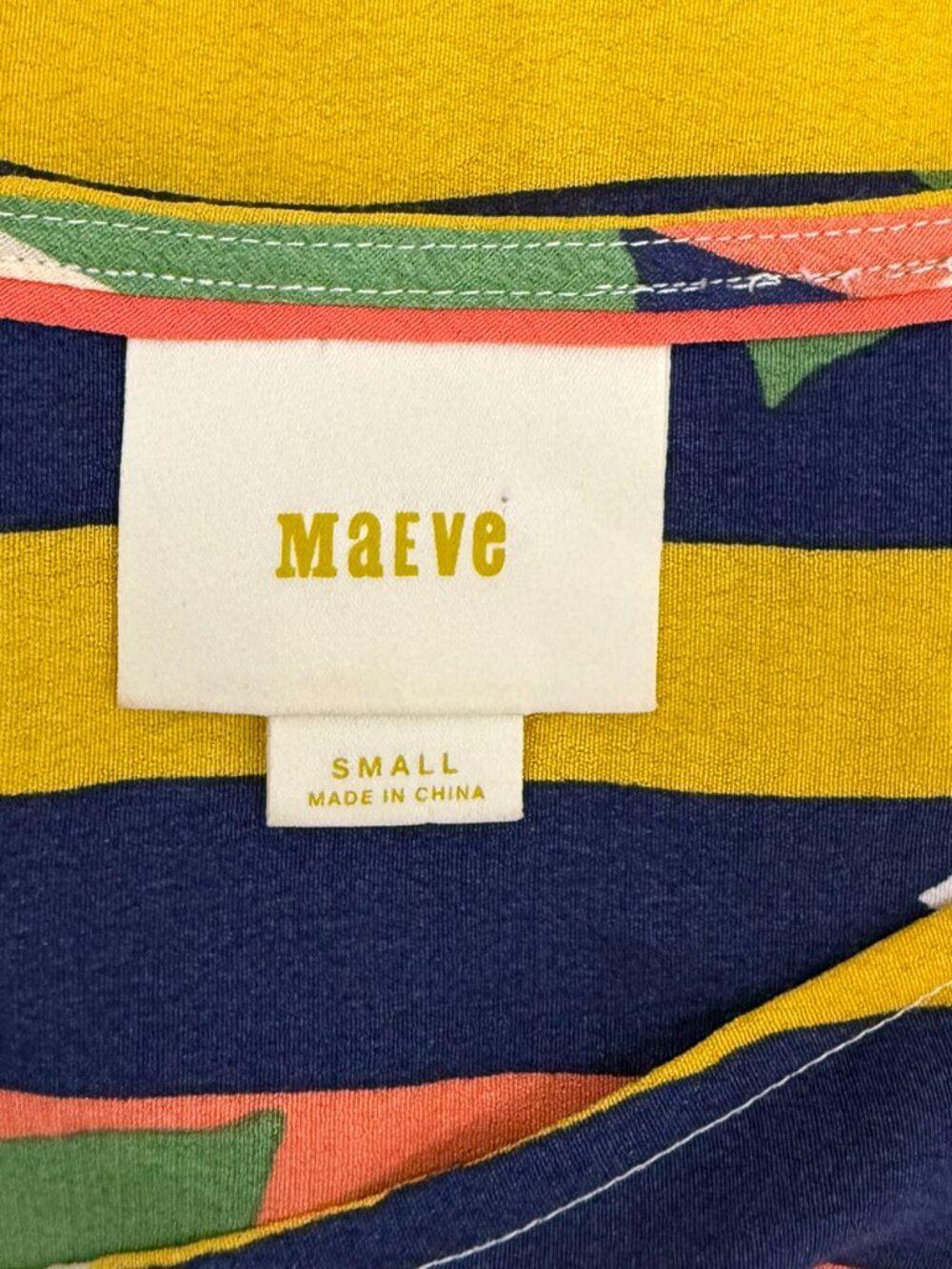 Maeve Anthropologie Milla Striped Multicolor Short Sleeve Blouse Size S - Picture 6 of 11